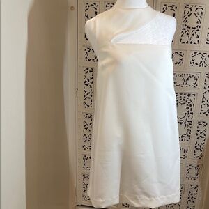 Asymmetric  Mini Dress in White
